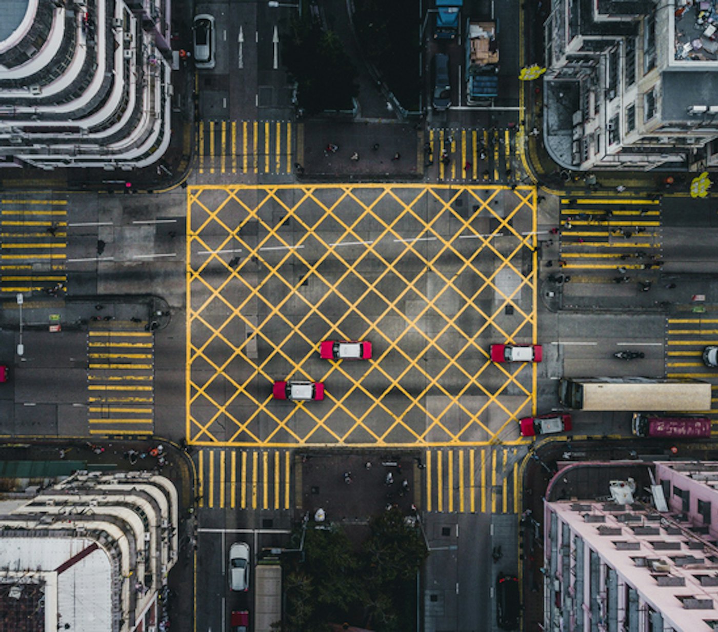 Aerial view new york streets