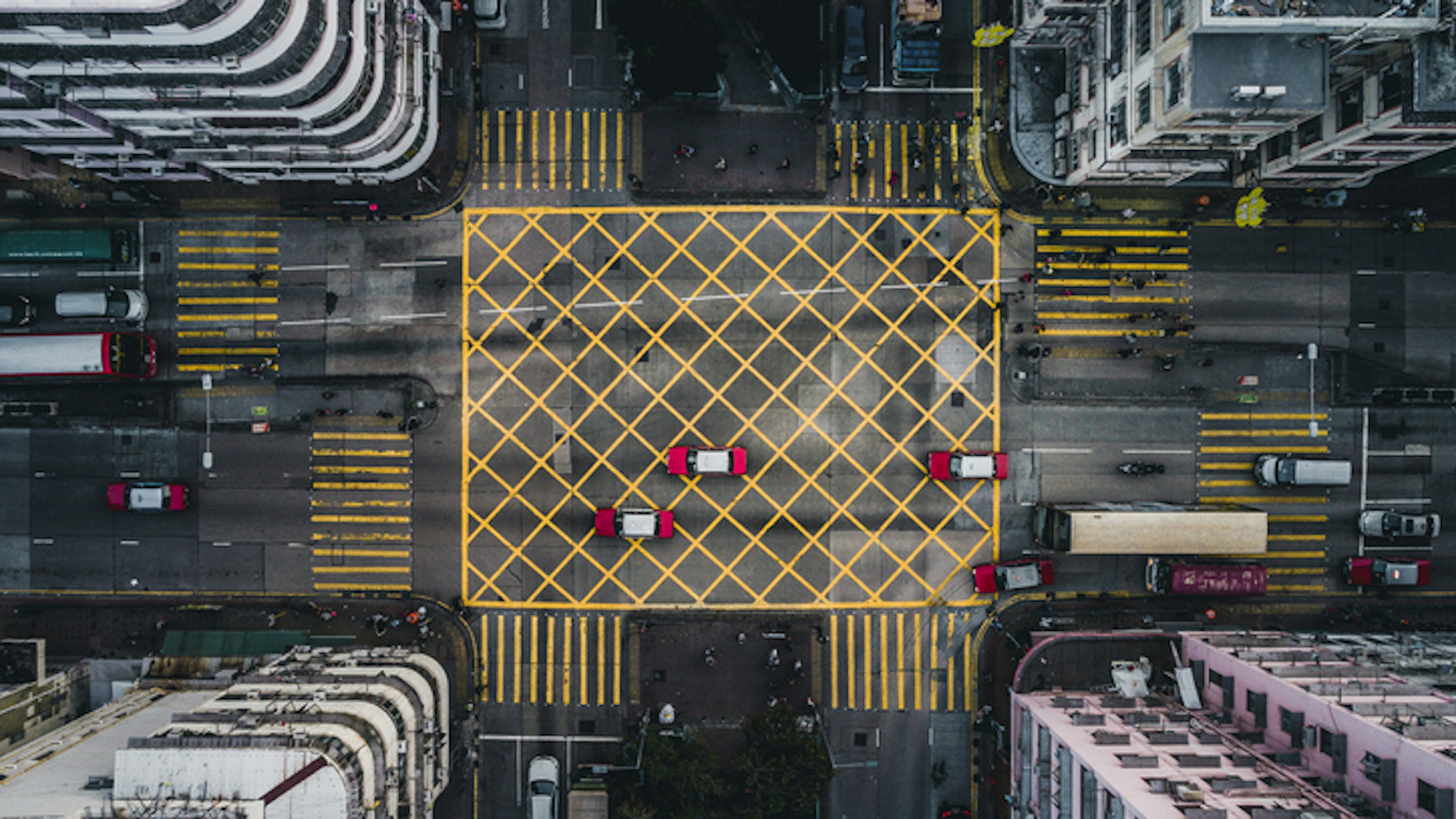 Aerial view new york streets