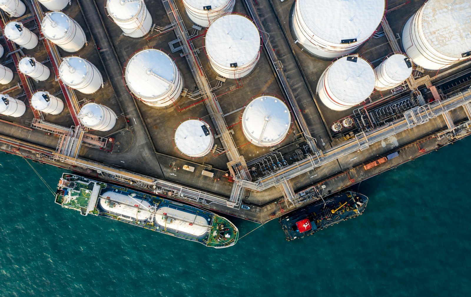 Aerial view ship port