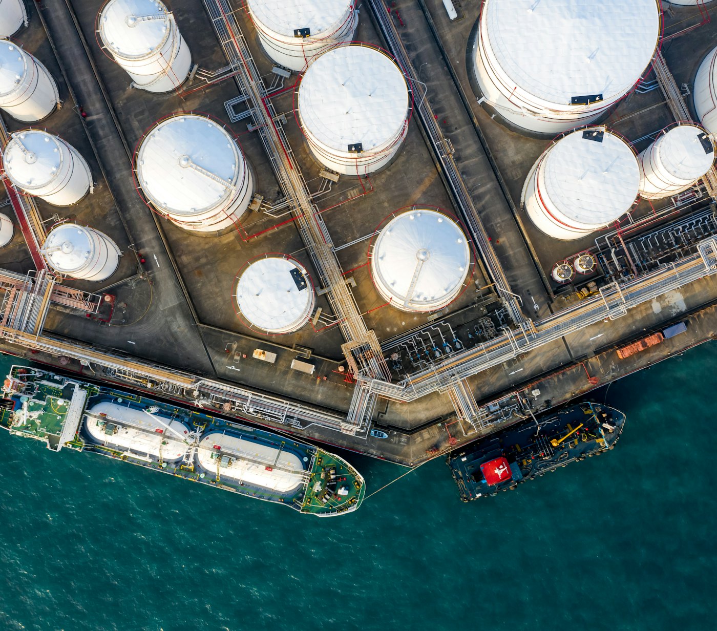 Aerial view ship port