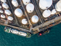 Aerial view ship port