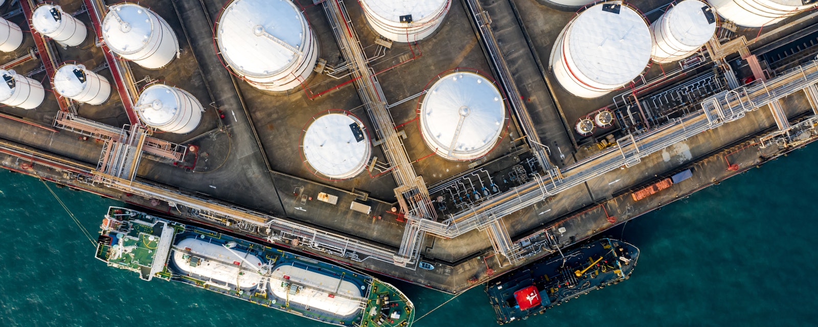 Aerial view ship port
