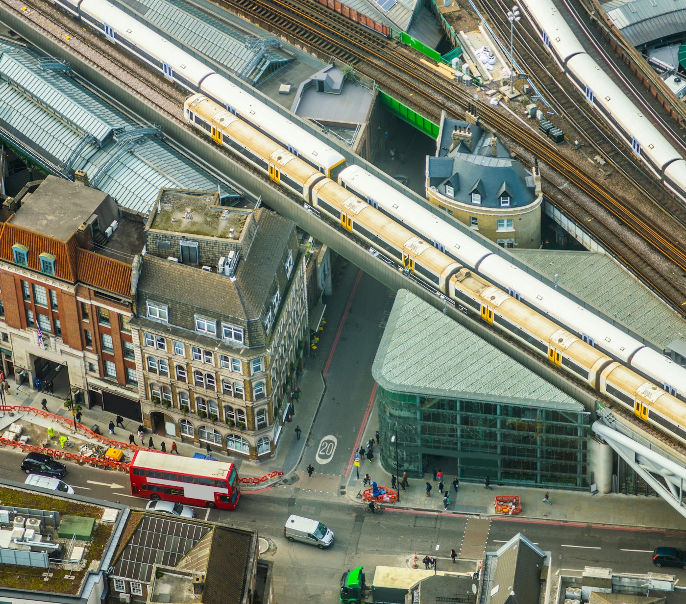 London train track from above