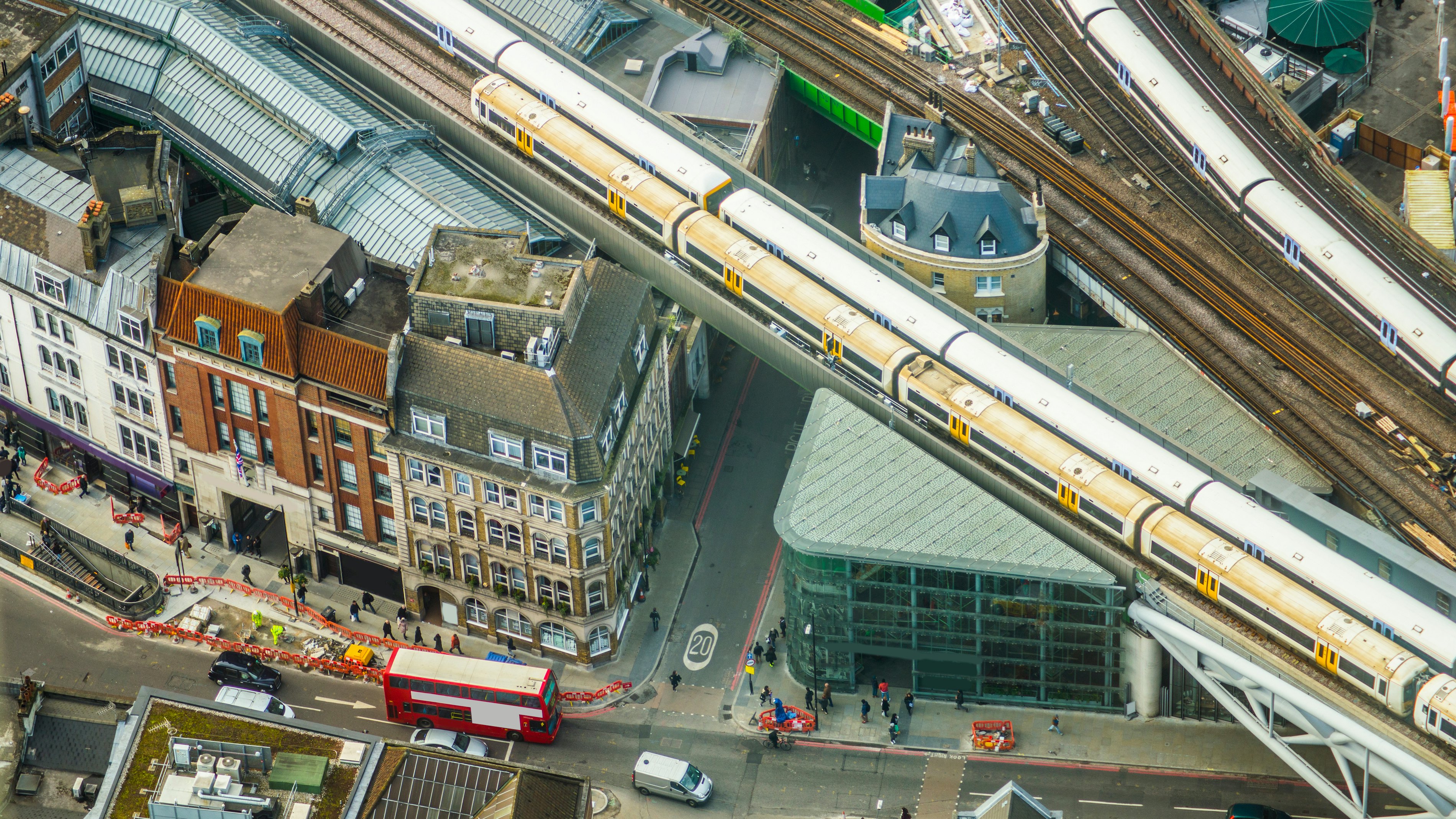 London train track from above