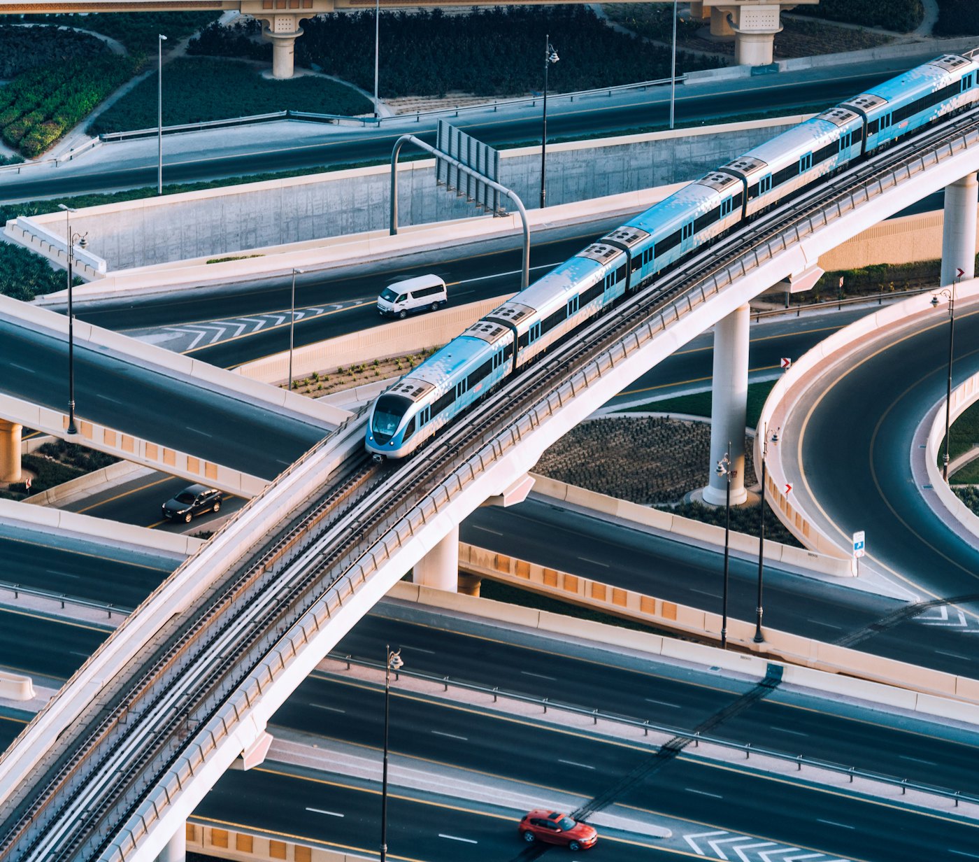 Metro line over highway