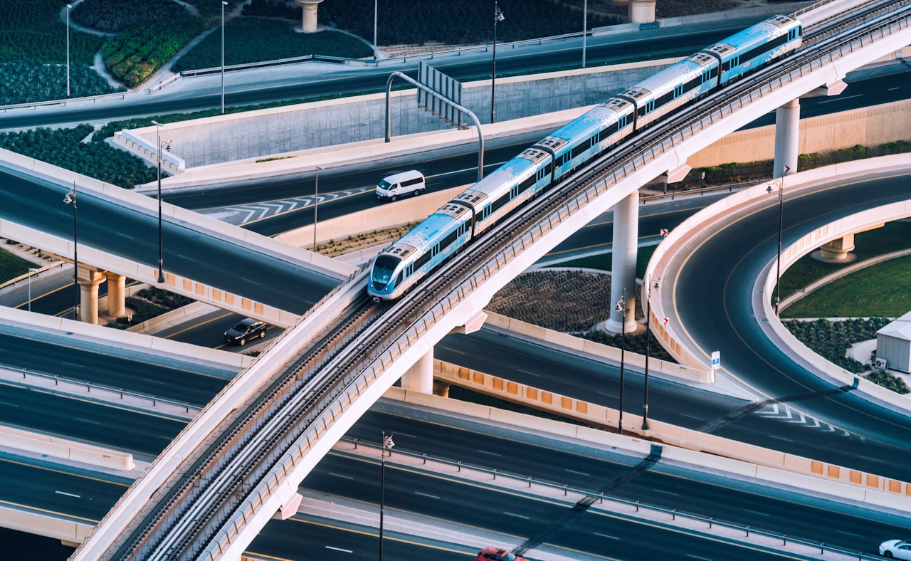 Metro line over highway