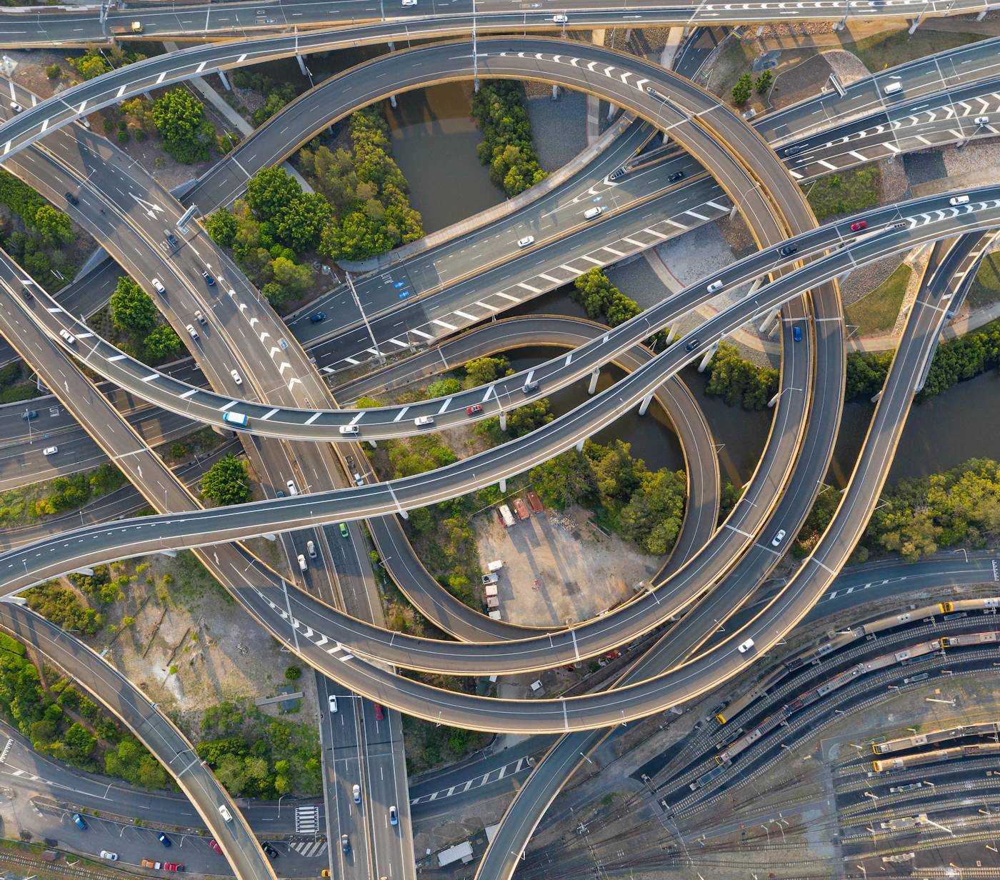 Spiraling high ways train station