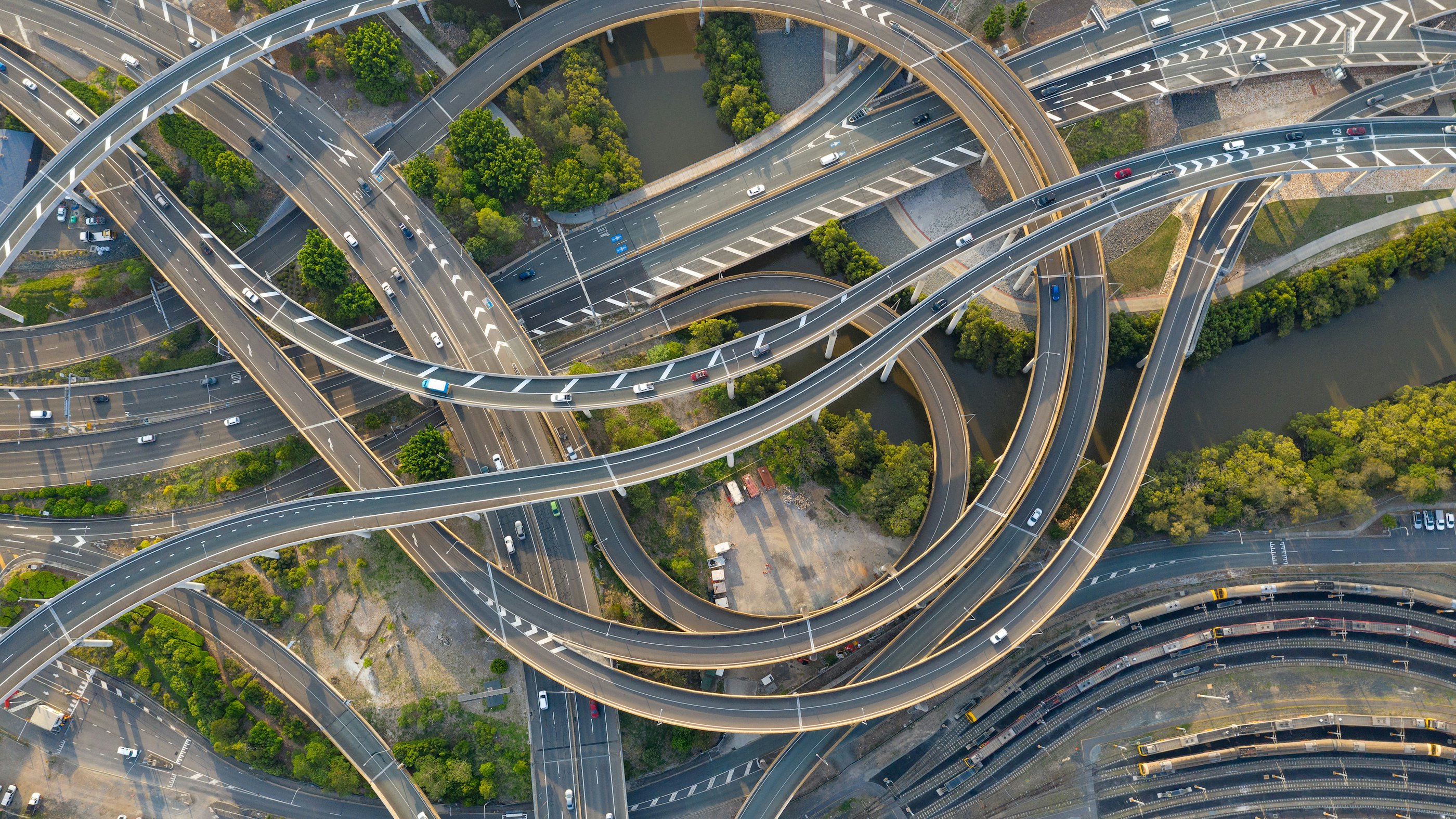 Spiraling high ways train station