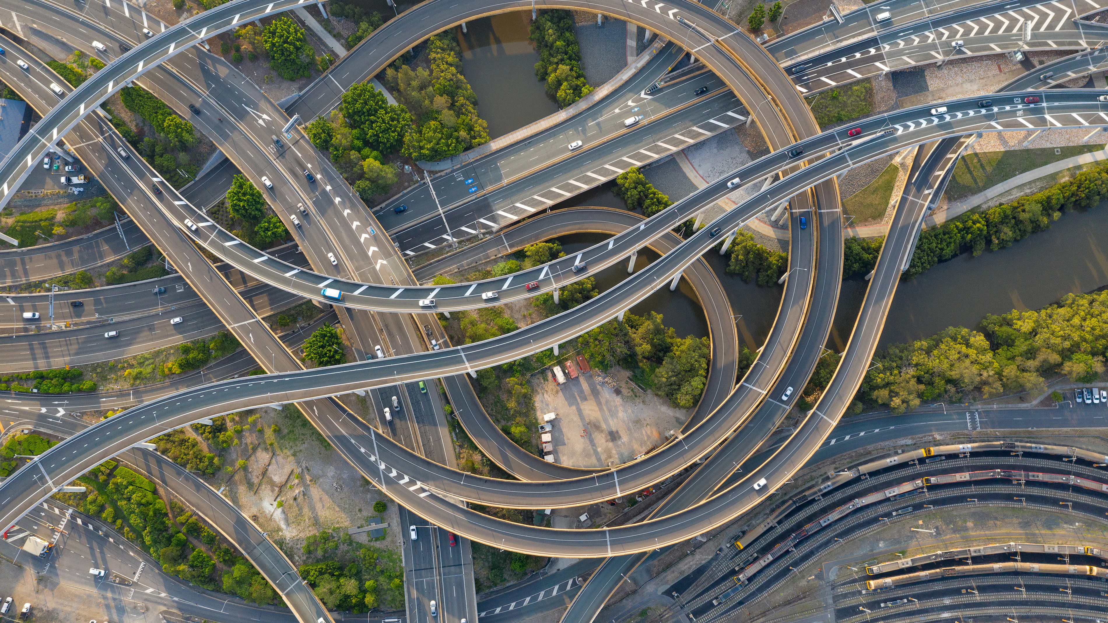 Spiraling high ways train station