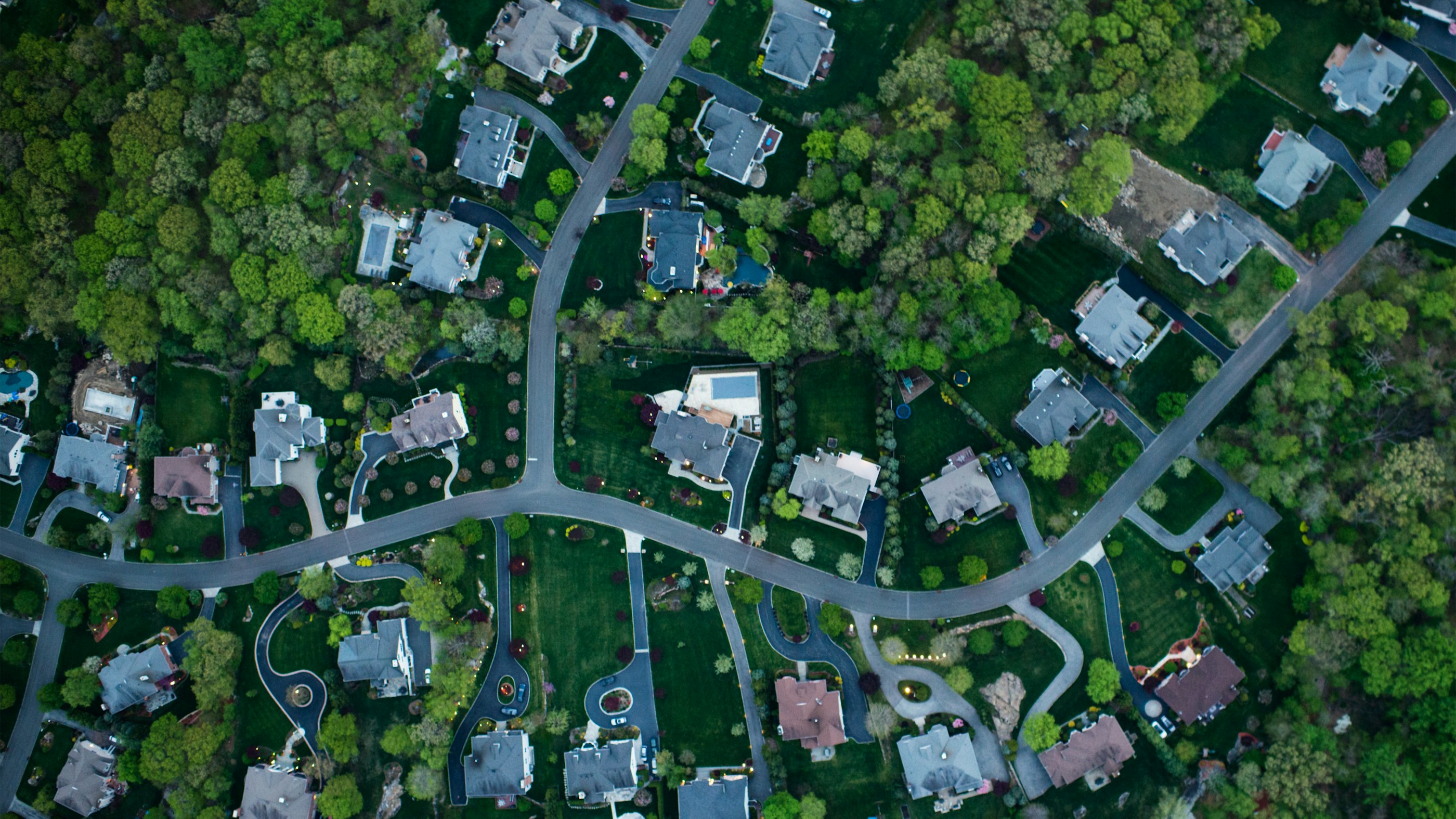 Suburban streets and houses