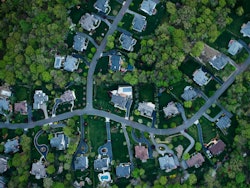 Suburban streets and houses