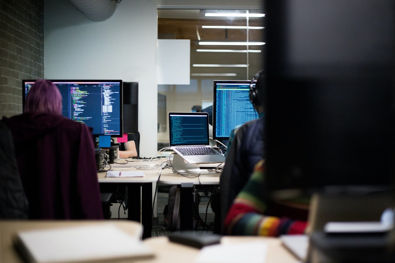 Developers behind screens