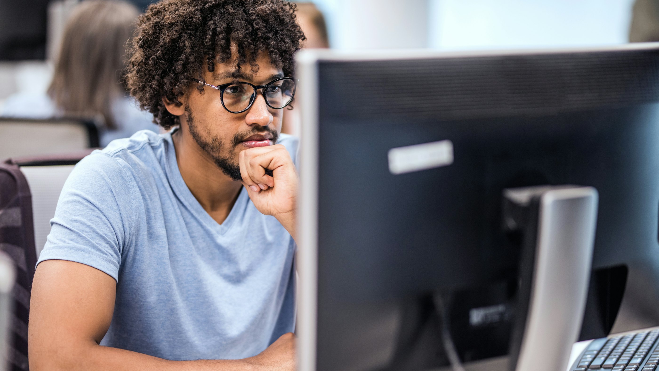 Engineer focused on task