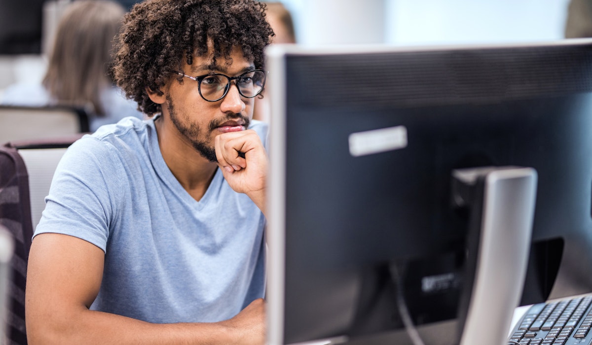 Engineer focused on task