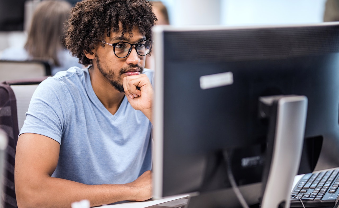Engineer focused on task