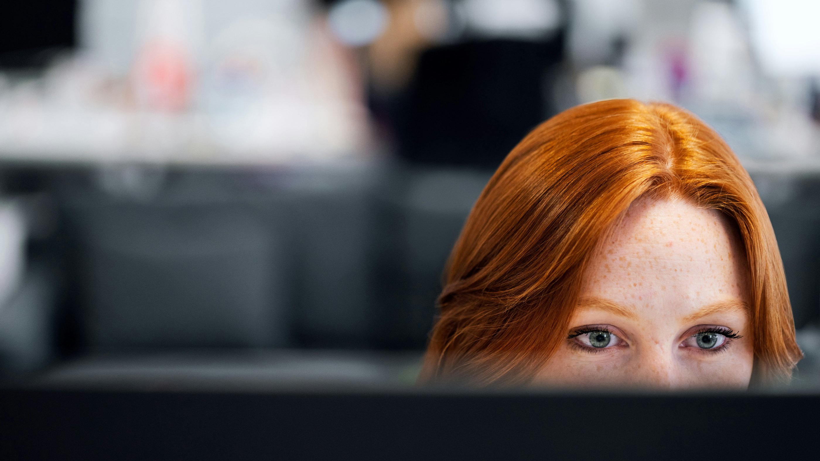 Engineer behind screen