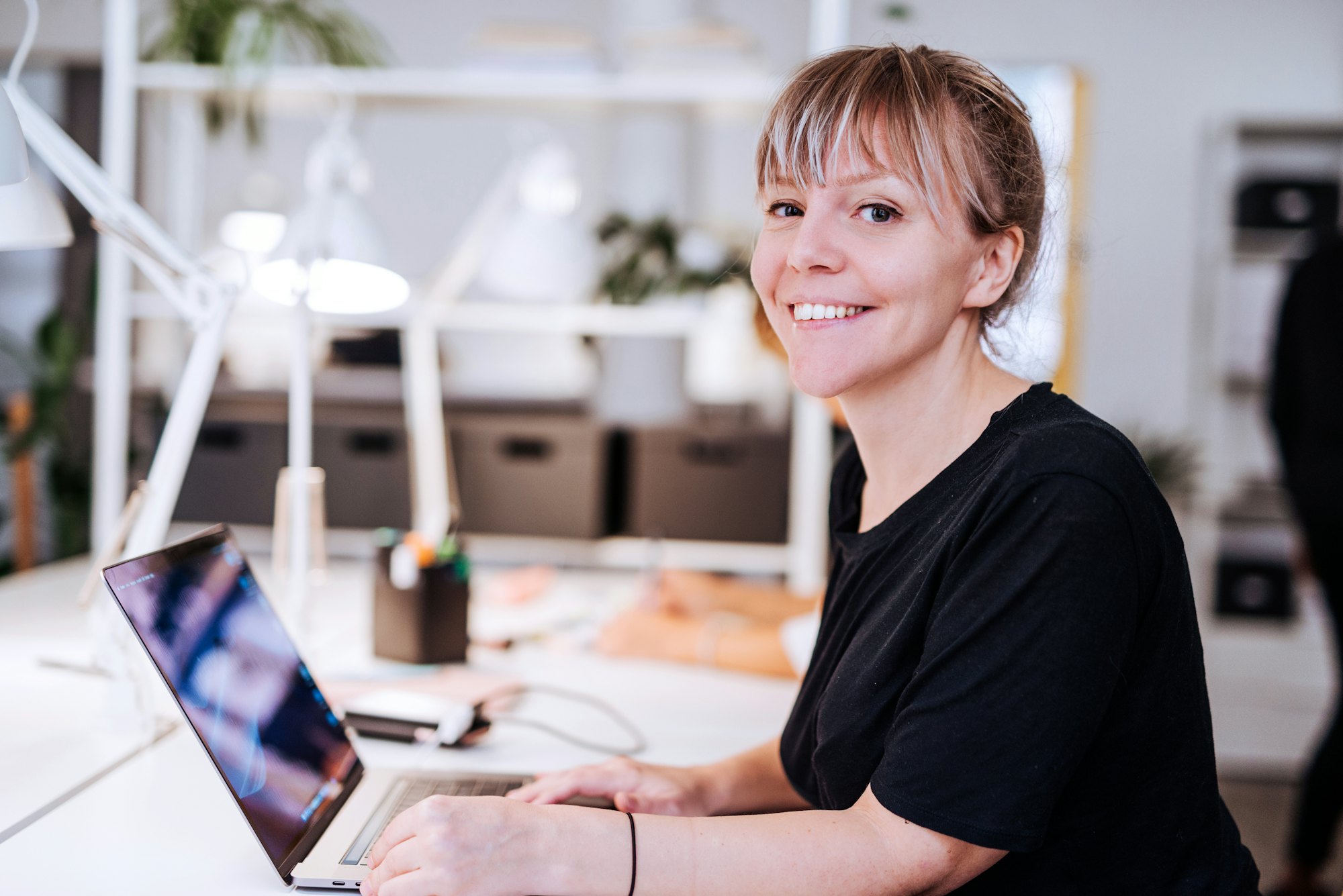 Female project manager with laptop