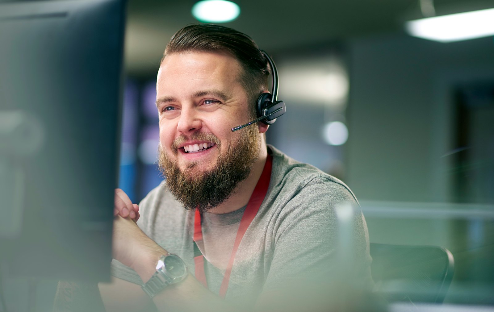 Support engineer smiling