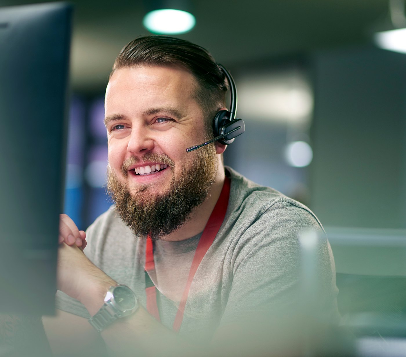 Support engineer smiling