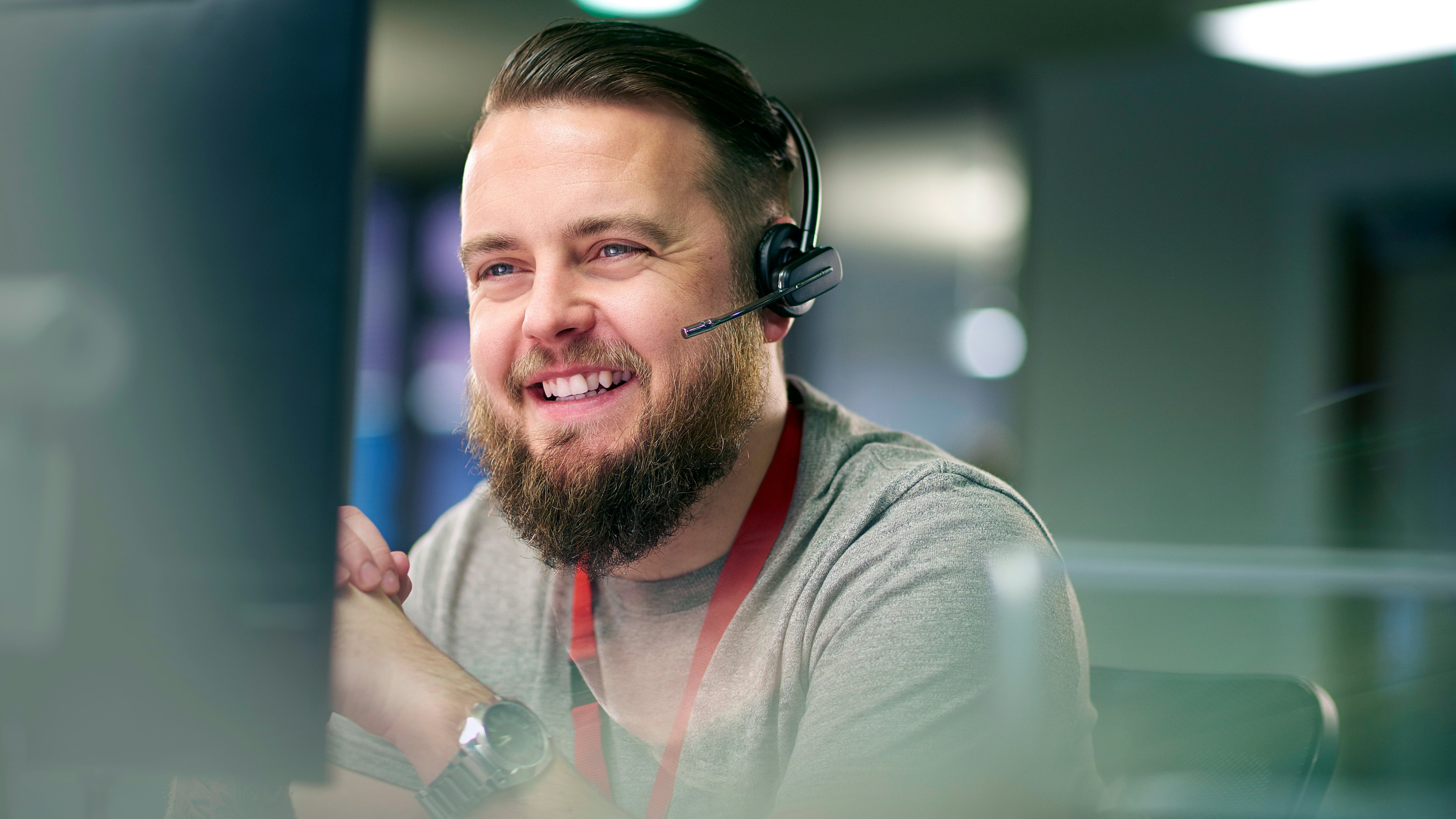 Support engineer smiling