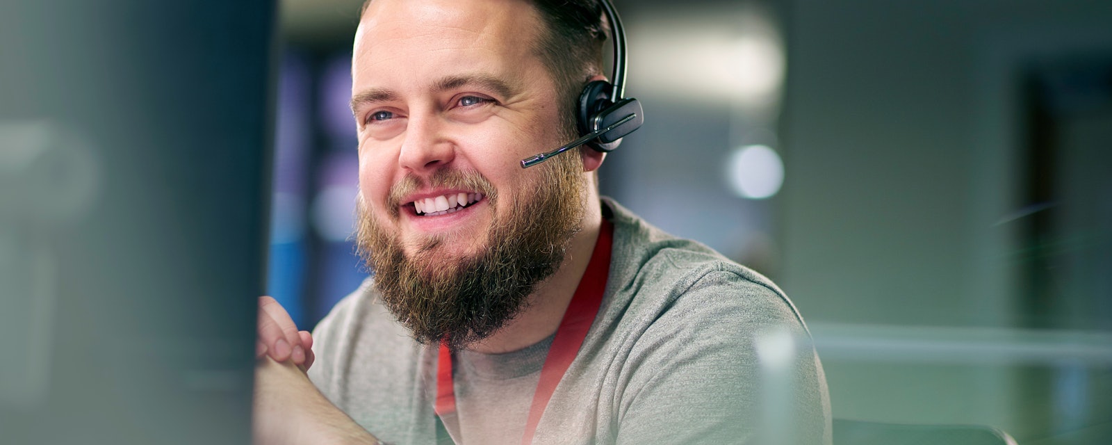 Support engineer smiling