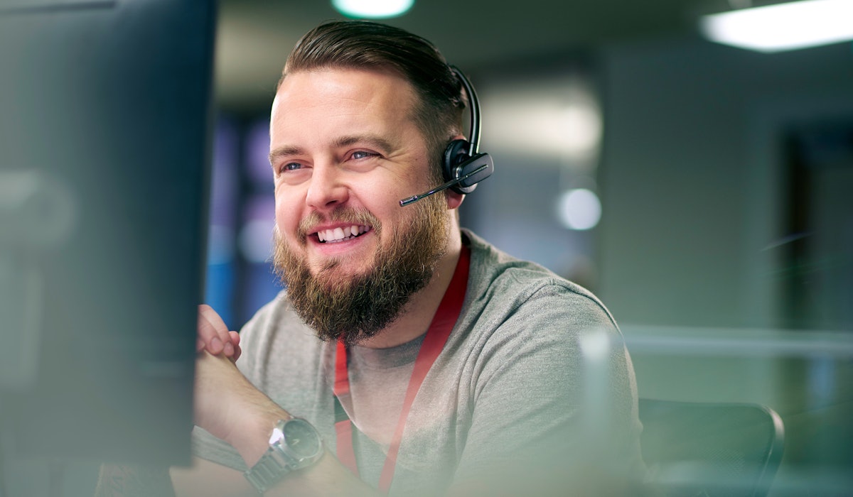 Support engineer smiling