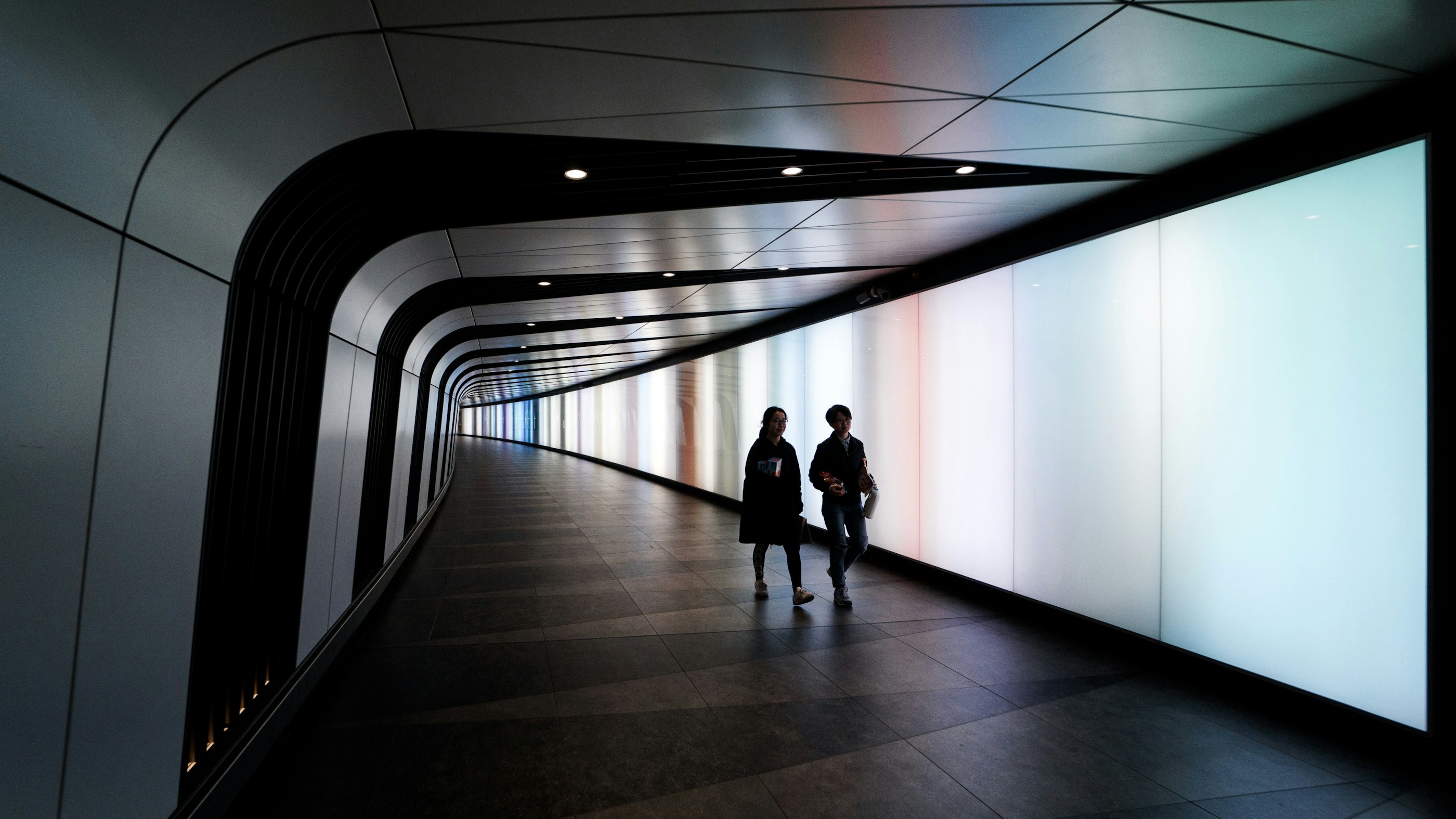 Architectural hall way led wall