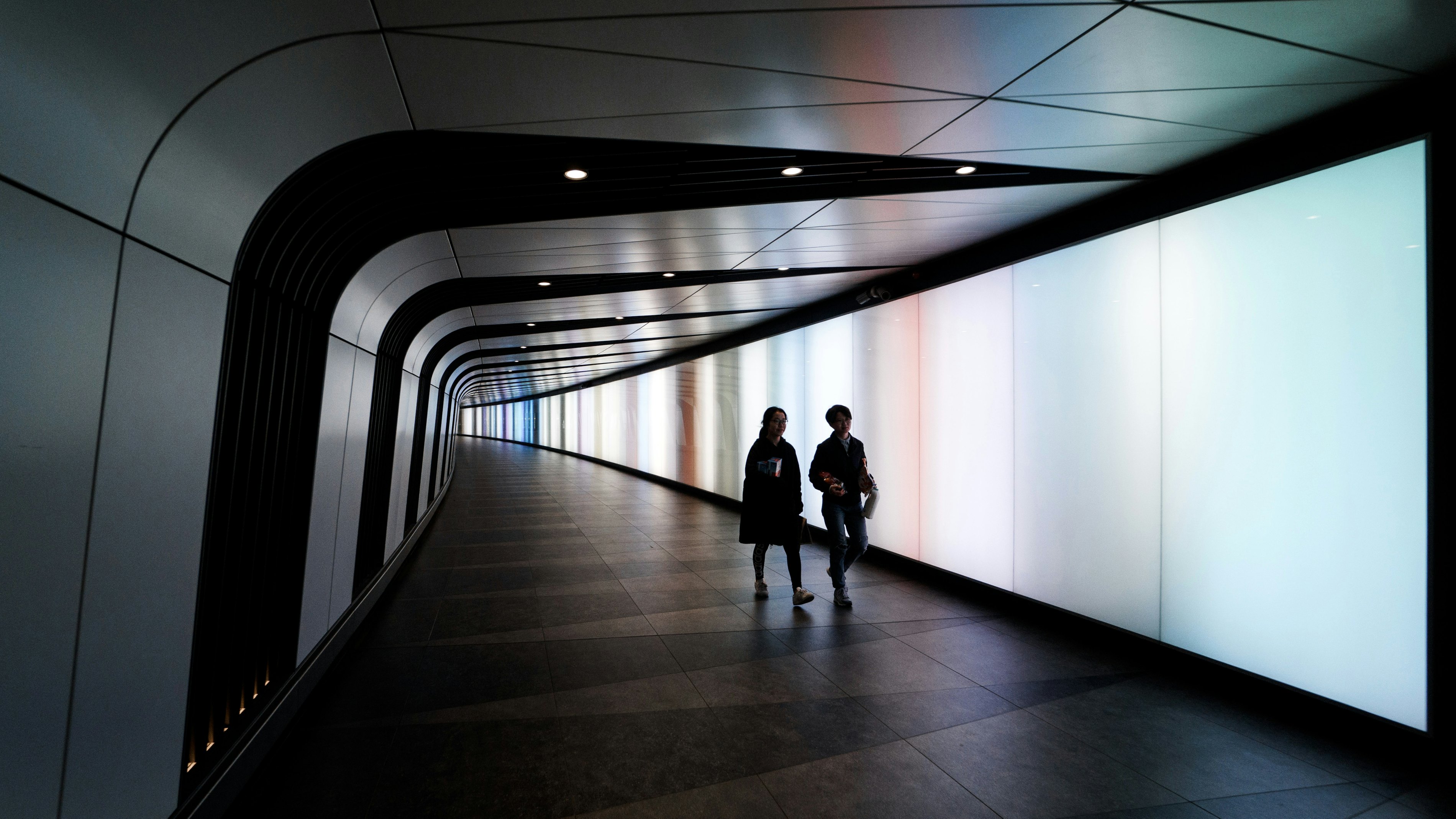 Architectural hall way led wall