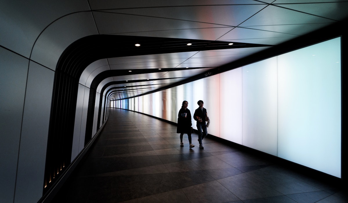 Architectural hall way led wall