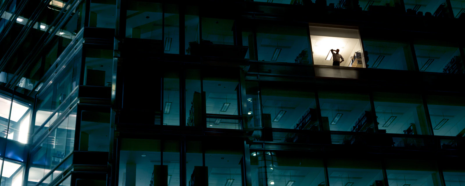 Office building by night