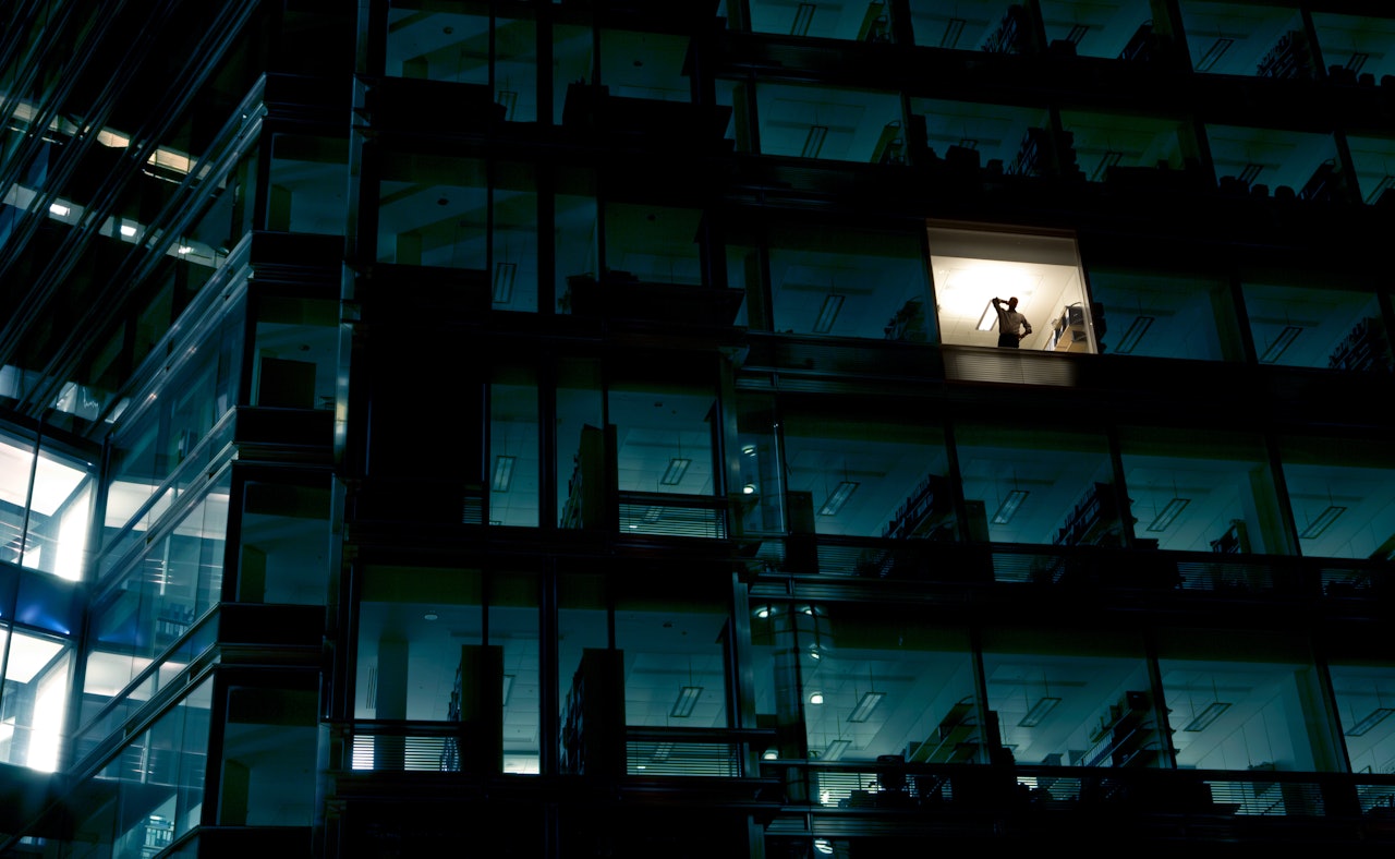 Office building by night