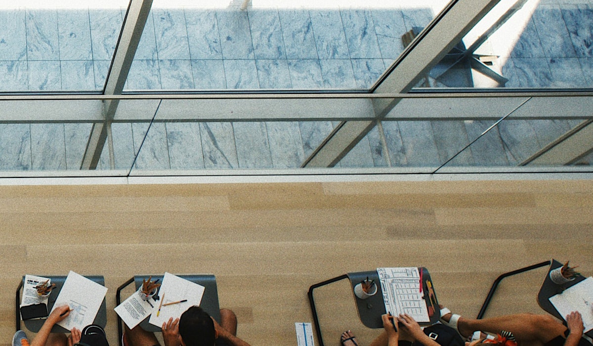 Seats large windows view on street