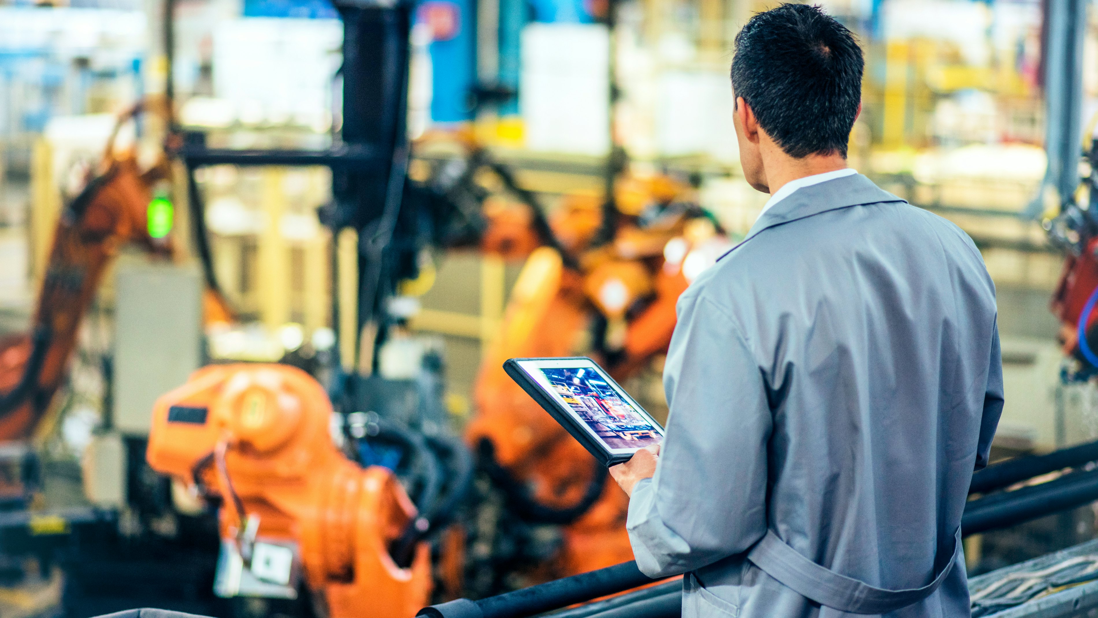 Engineer oversees factory floor