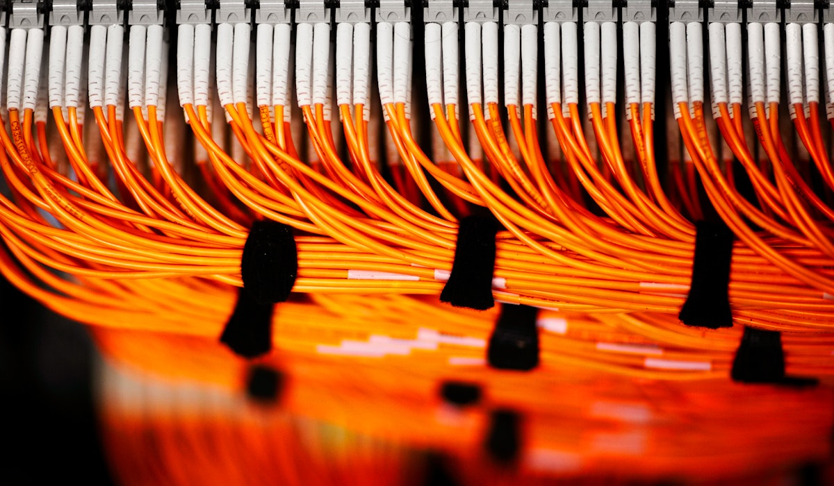 Close up fibre optic cables