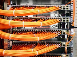 Orange network cables switches