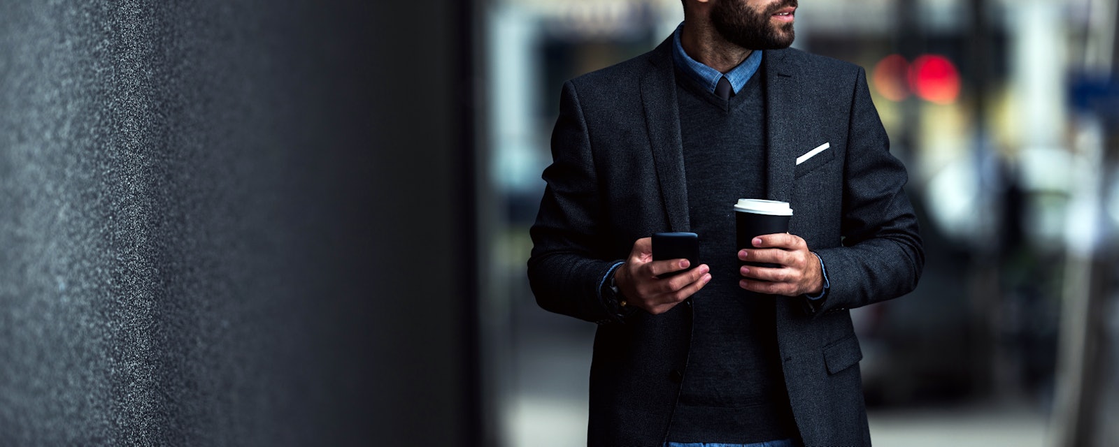 Business man walking streets