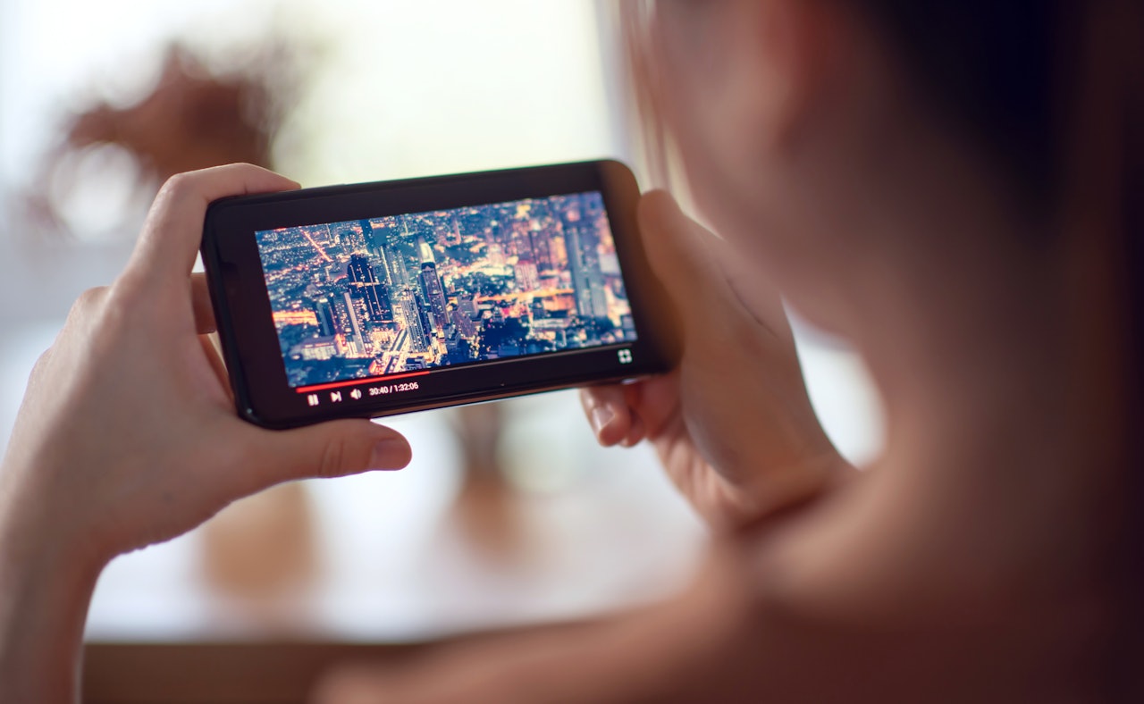 Girl watching streaming video