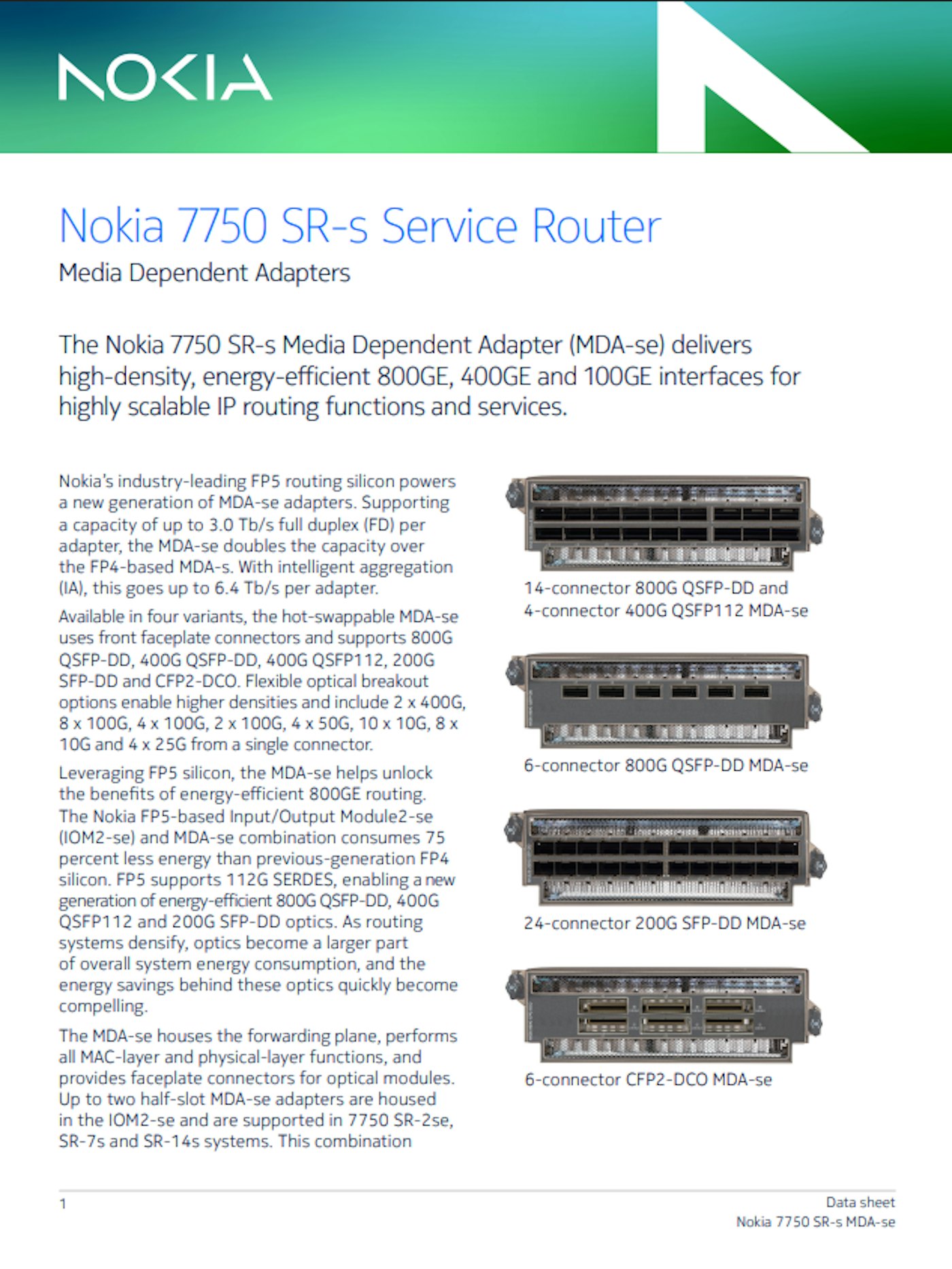 Nokia 7750 SR s MDA se