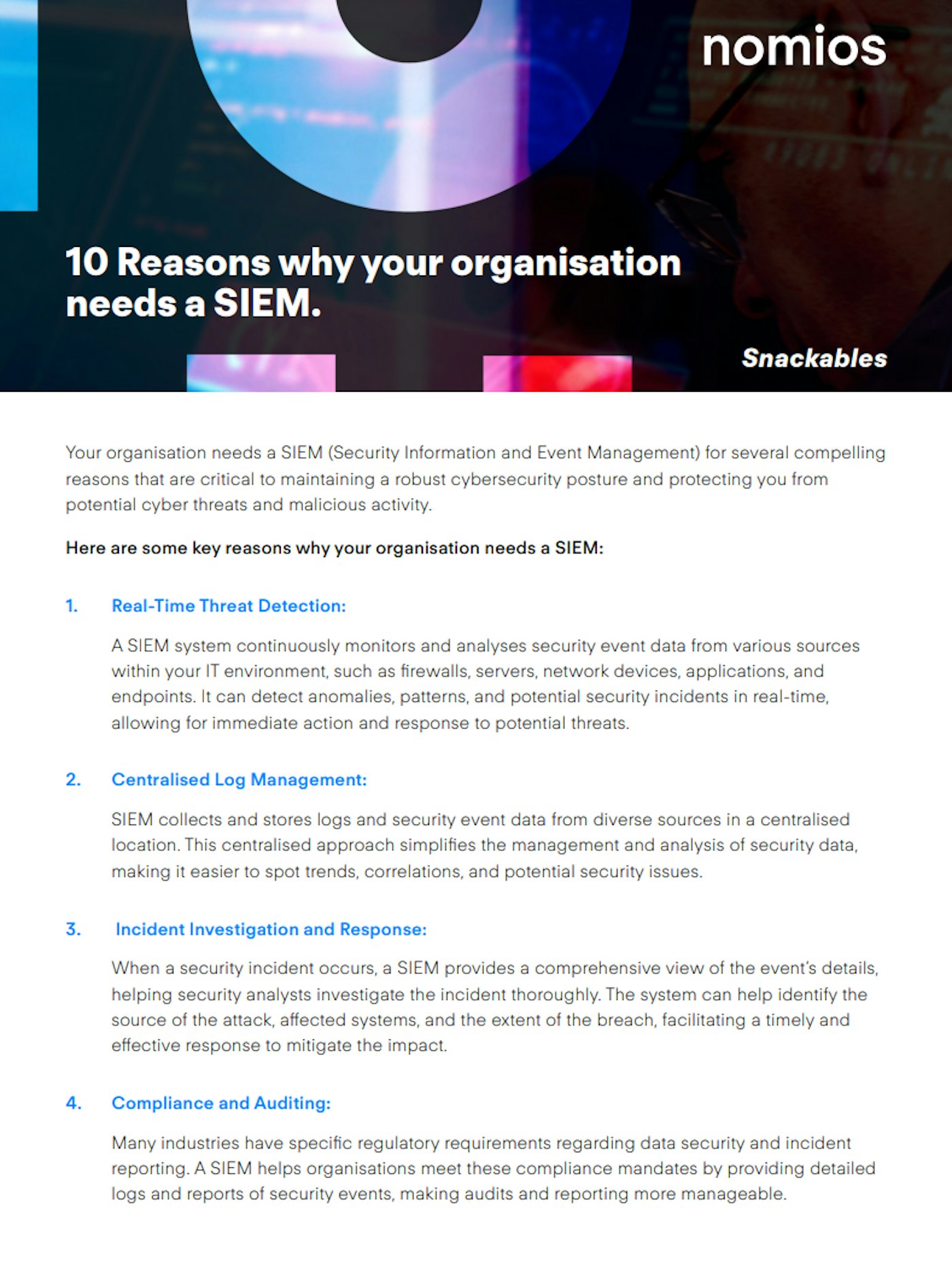 Nomios 10 reasons why your organisation needs a SIEM Download Image