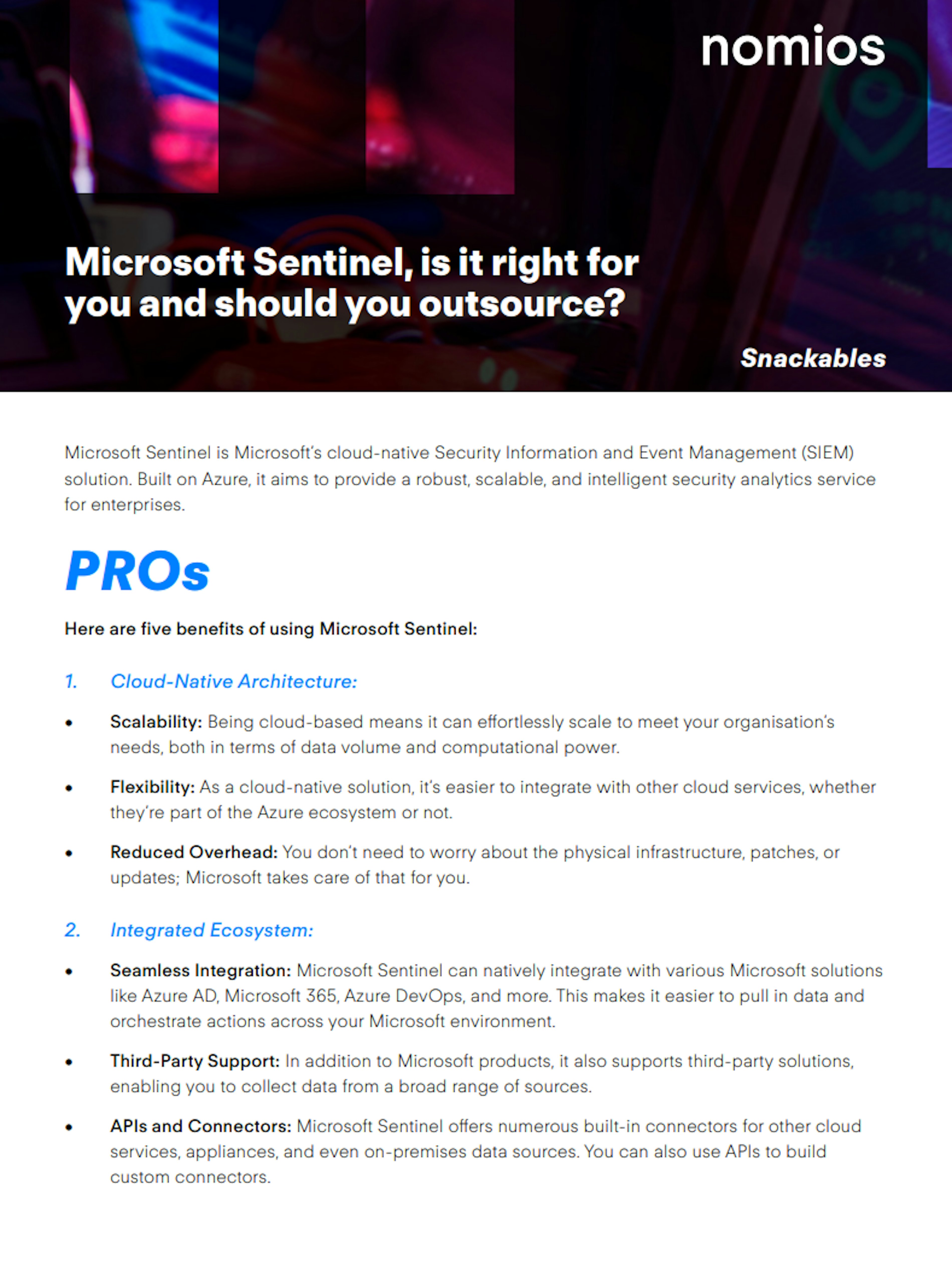 Nomios Microsoft Sentinel SIEM is it right for you and should you outsource Download Image