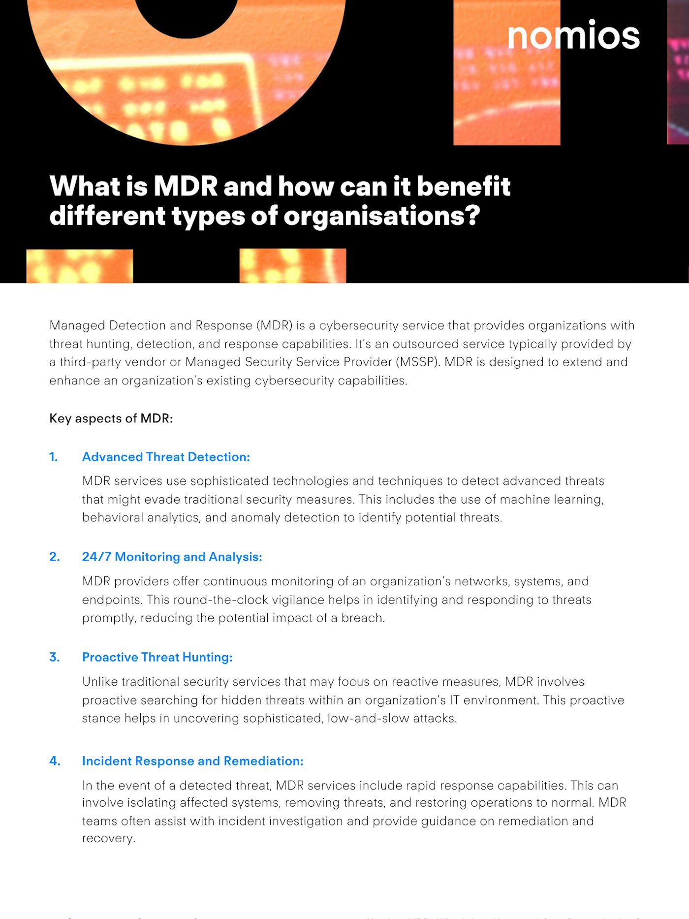 Nomios What is MDR and how can it benefit different types of organisations Download Image