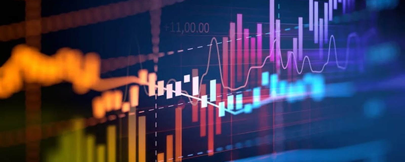 Financial charts colorful tech background 174546de03