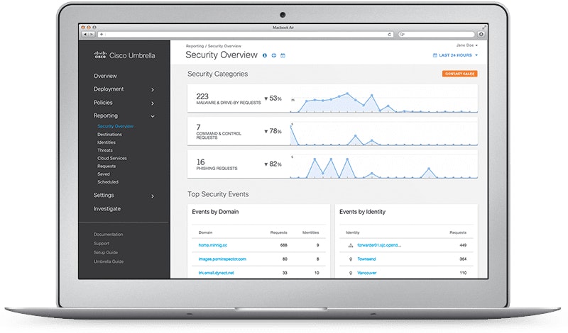 Cisco umbrella on laptop