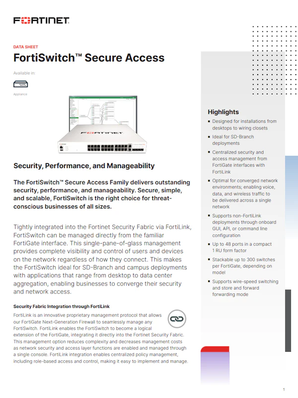 Fortinet | FortiSwitch - Secure Ethernet Switches | Nomios UK