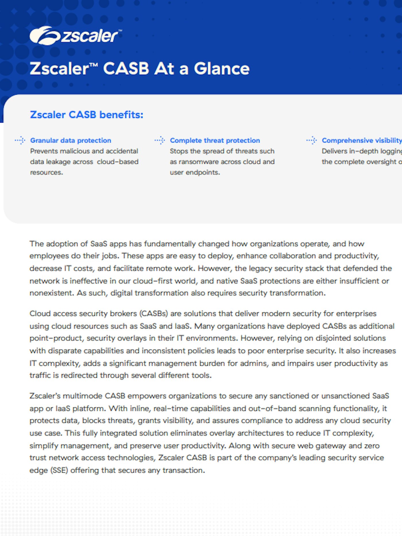 Zscaler casb data sheet download