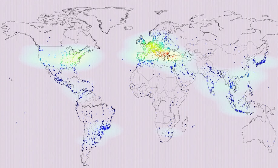 Revil ransomware infection world map overview