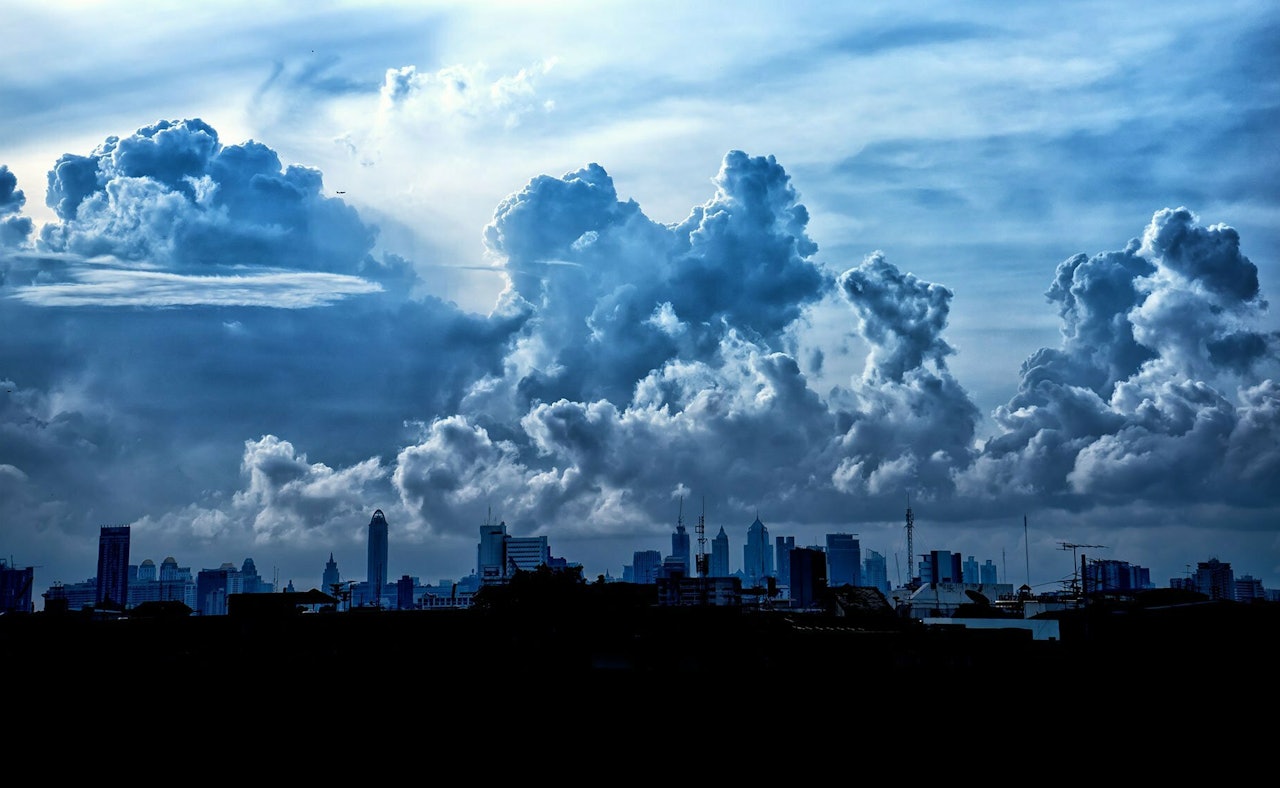 Clouds over city