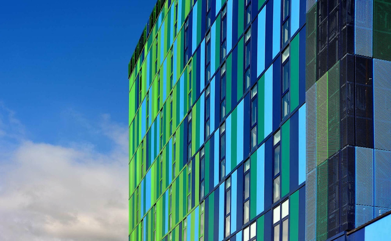 Colorful office facade