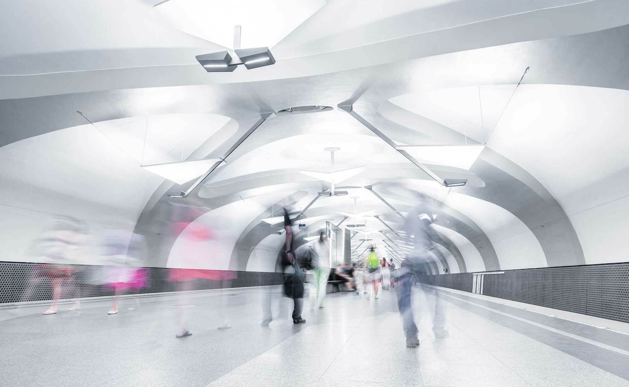 Modern metro station