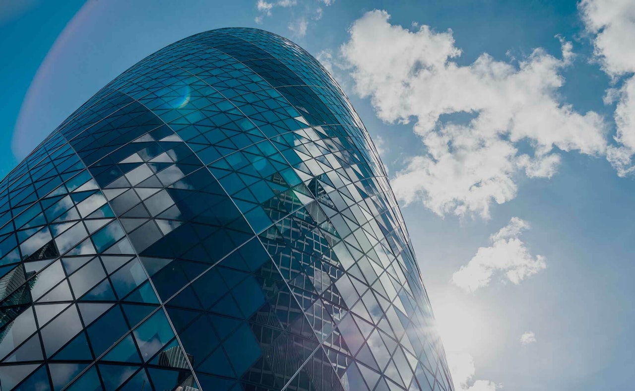 Office building glass